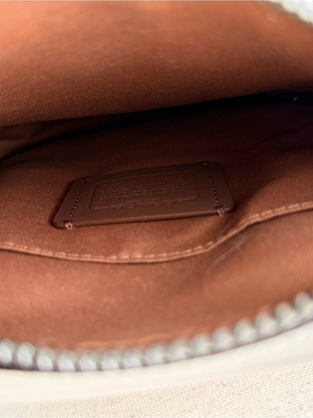Coach Sullivan Crossbody Bag in White with Embossed Signature - Picture 9 of 10